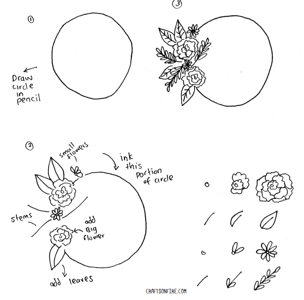 Drawing Wreaths: Half Circle Wreath
