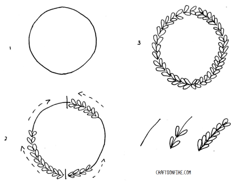 How To Draw Wreaths: 4 Simple Ways To Draw Wreaths - Craftsonfire