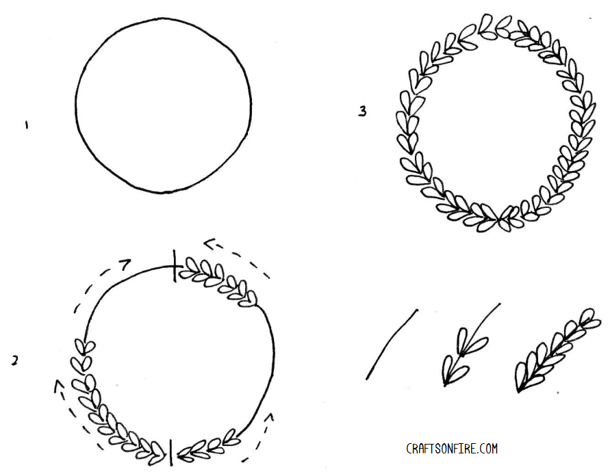 Drawing Wreaths: Simple Leaf Wreath