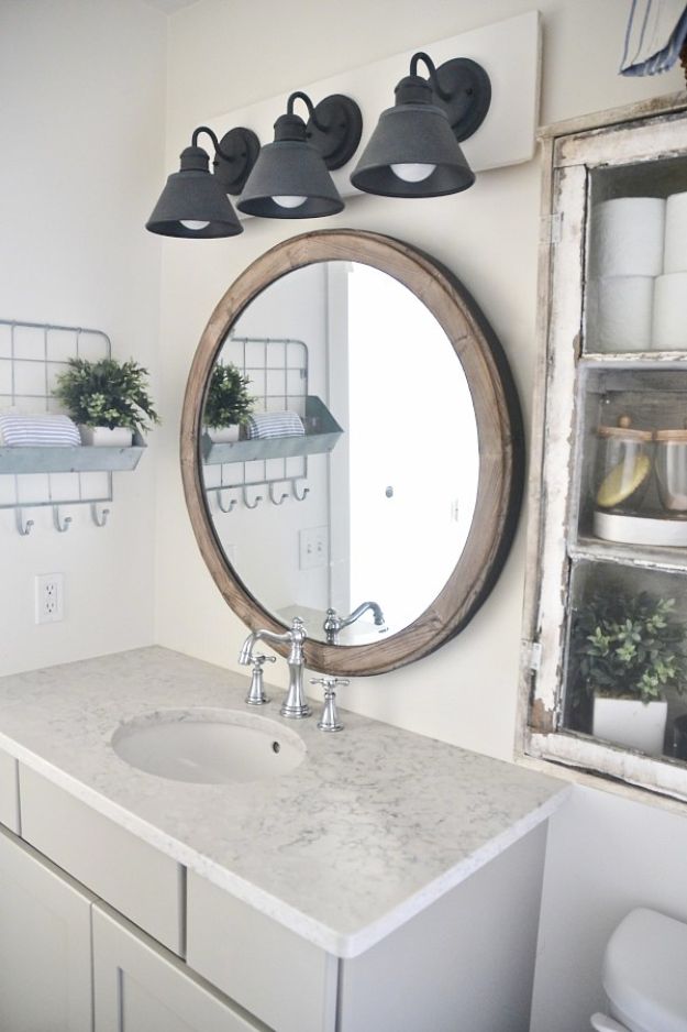 DIY Farmhouse Bathroom Vanity Light Fixture