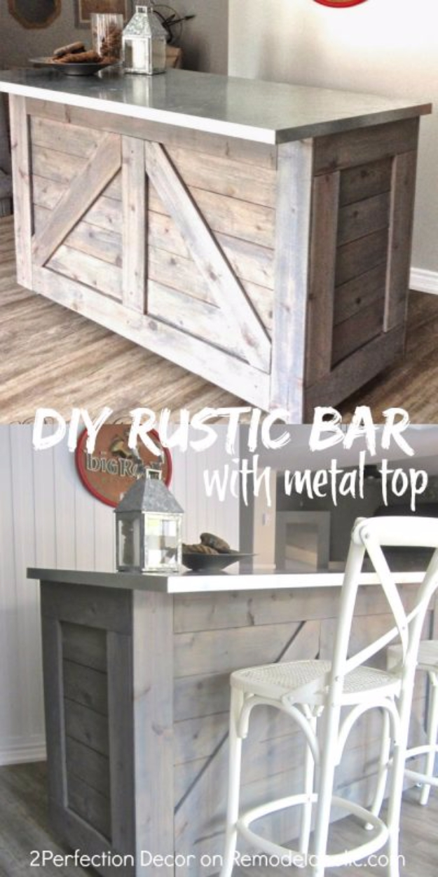 Ikea Hack Rustic Bar Galvanized Metal Top