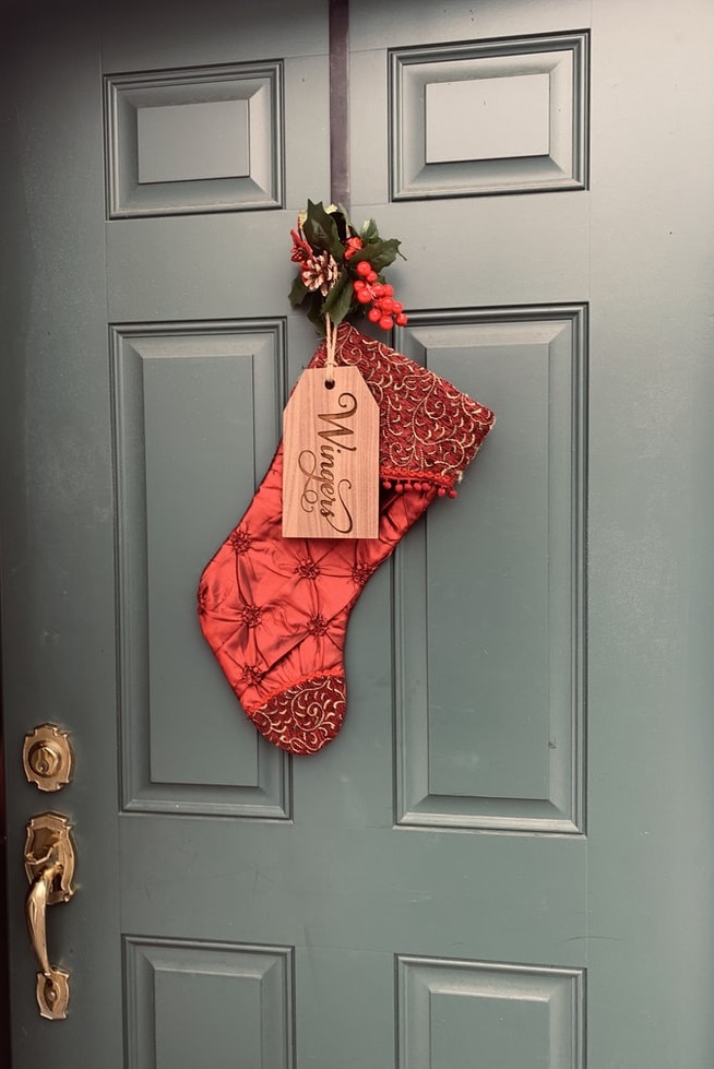 Red Christmas Sock On Door