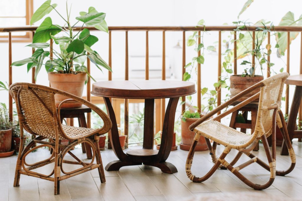 Chair And Table For Balcony Decor Without Plants