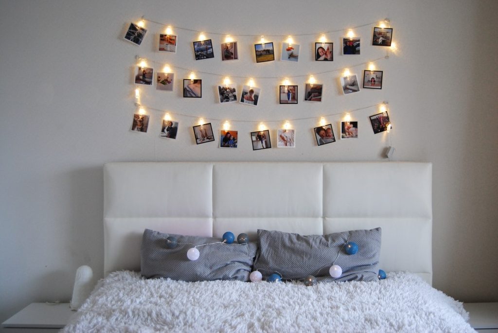 String Lights Hanging On Wall
