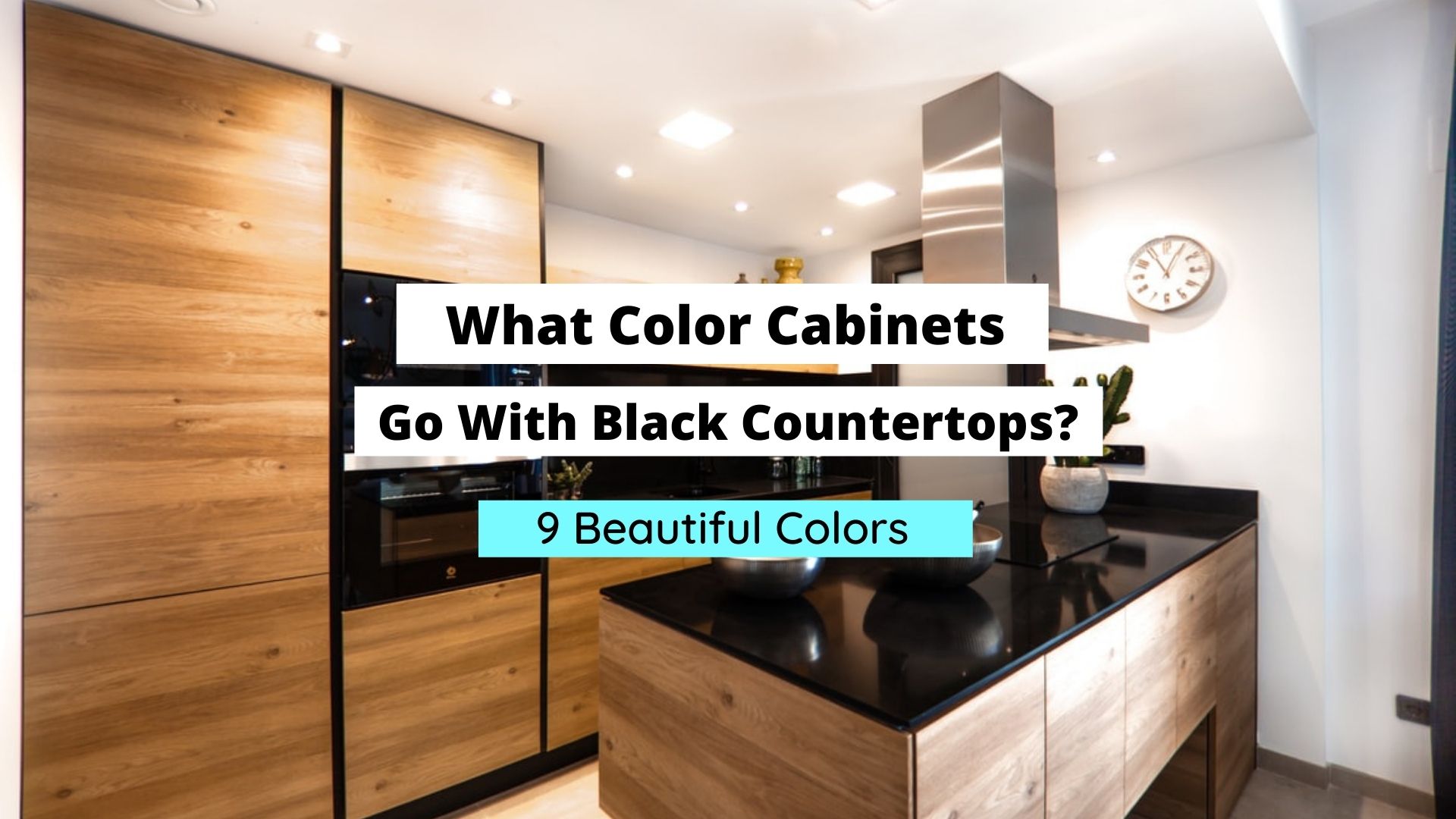 what color cabinets go with black countertops
