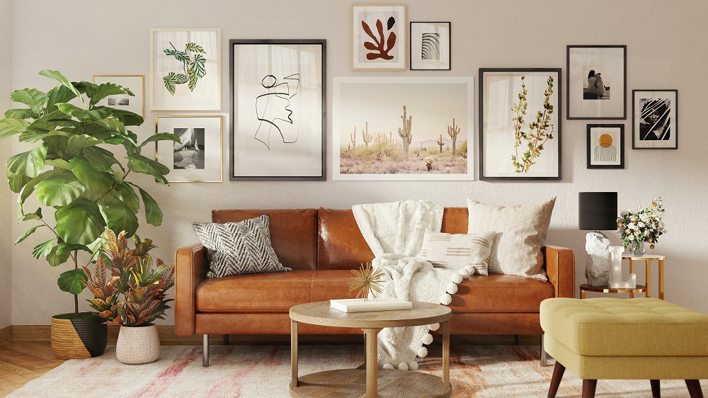 Gallery display to fill the space above your sofa