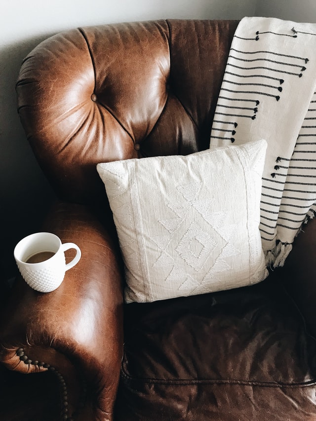 White pillows for brown couch