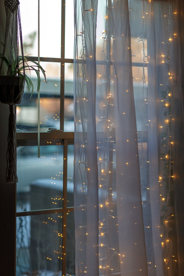 String light curtains to cover windows