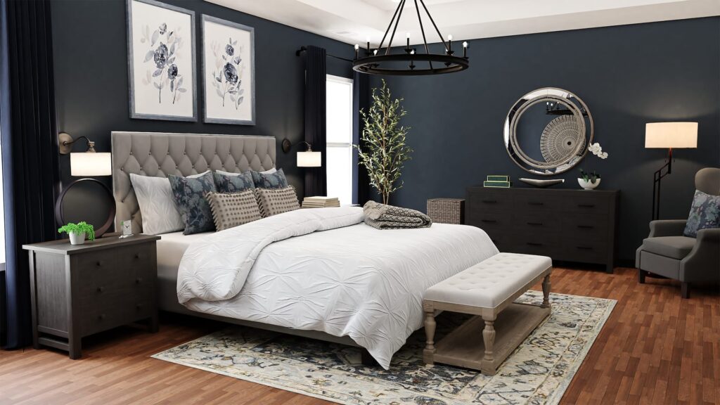 bedding colors that go with black furniture