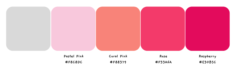 pink and light gray color palette