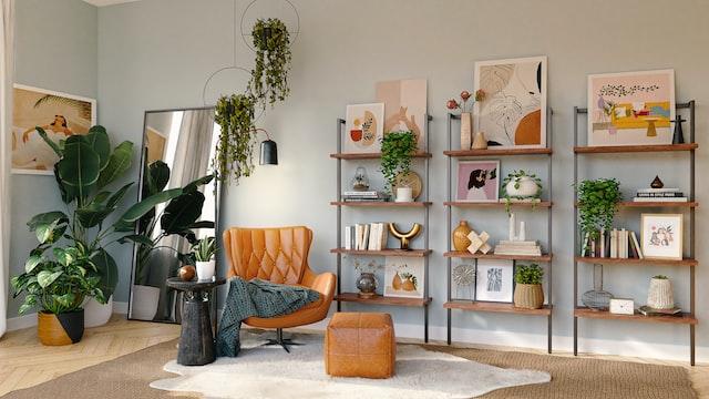 creative living room shelf display