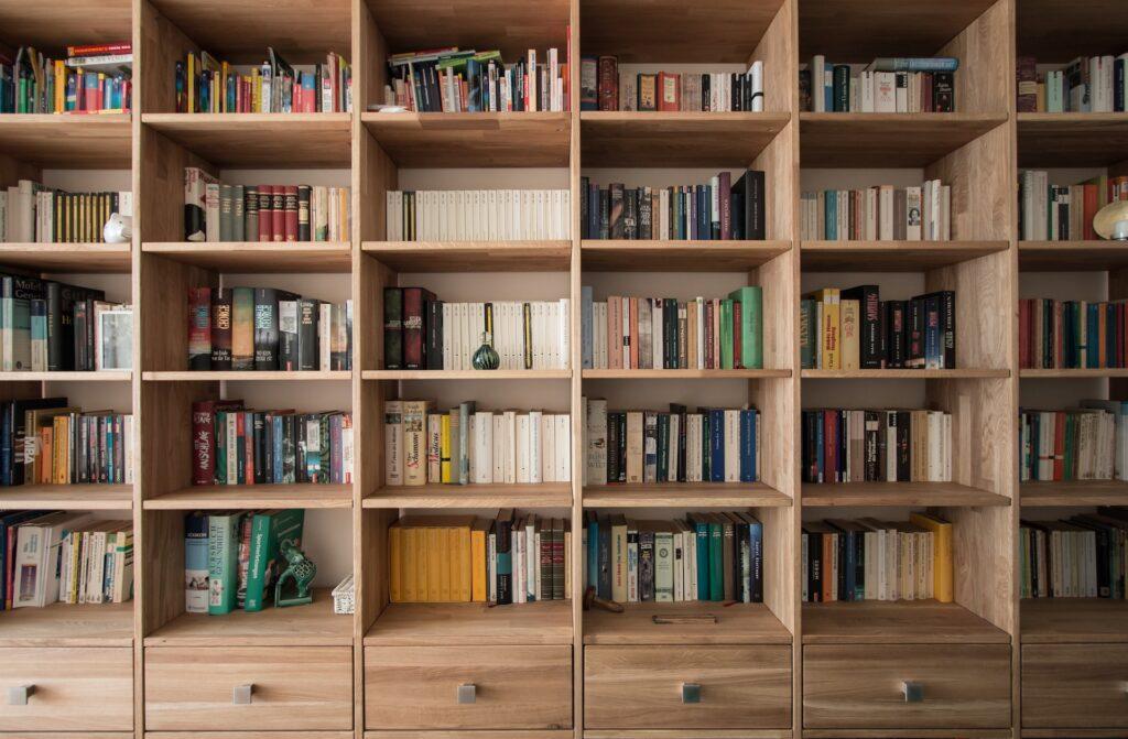 bookshelf against wall