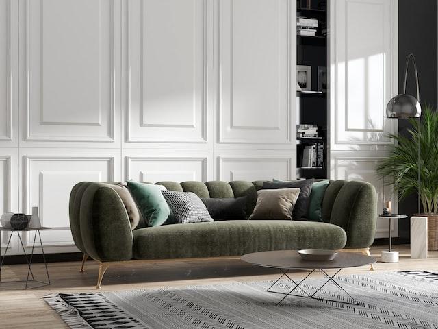 rug color ideas for dark green couch