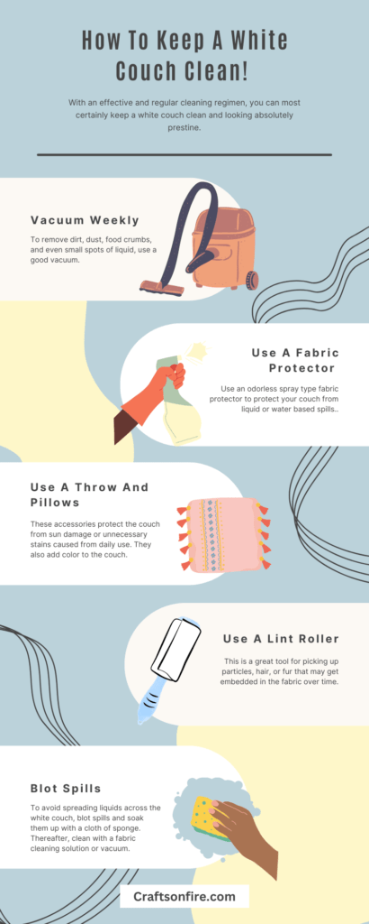 keep a white couch clean infographic