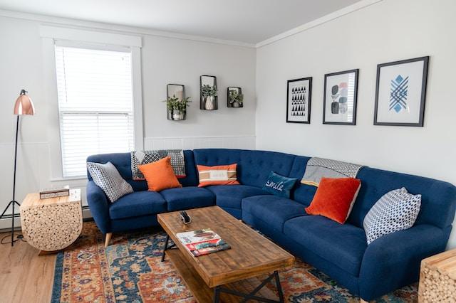 coffee table ideas for blue couch