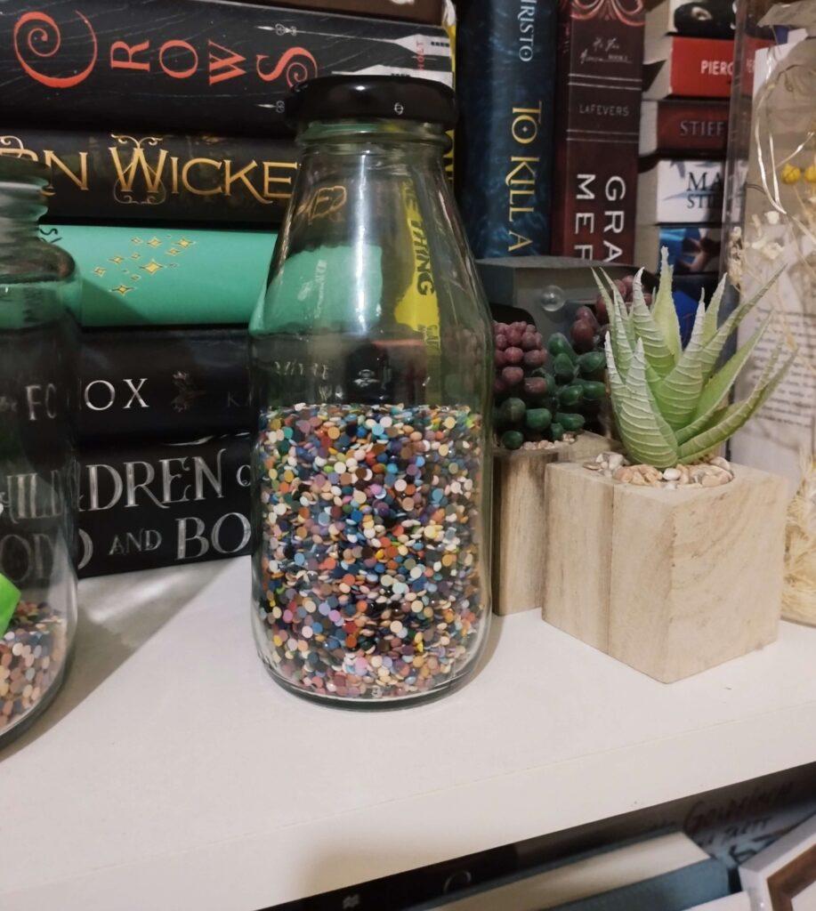 diy confetti glass decorative bottle