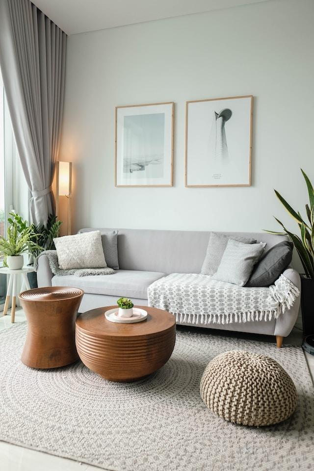 styling couch with throw