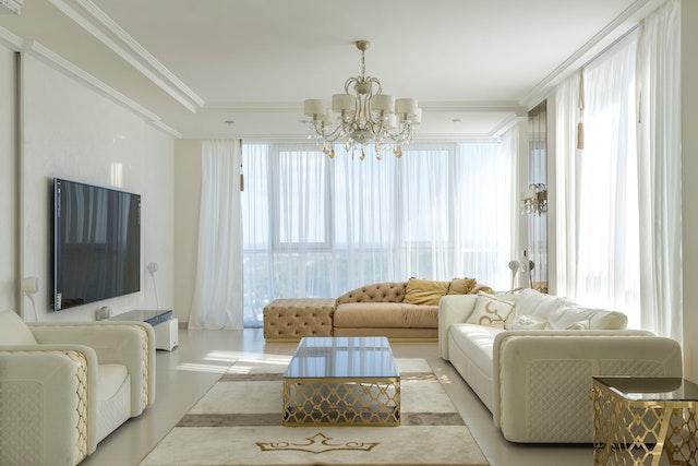 white sofa neutral color scheme