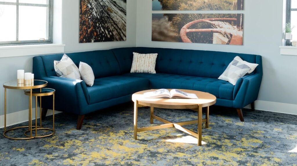 blue couch for espresso furniture