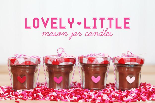 Mini Mason Jar Chocolate Scented Valentine Candles 