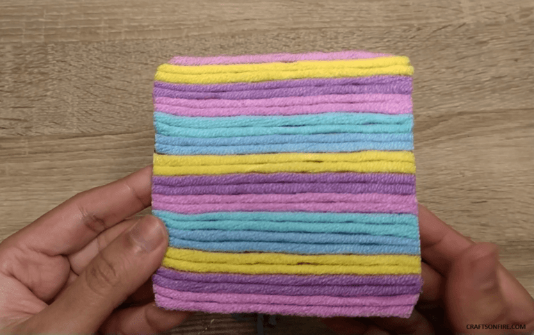 How To Make A Colorful Coaster With Yarn - Craftsonfire