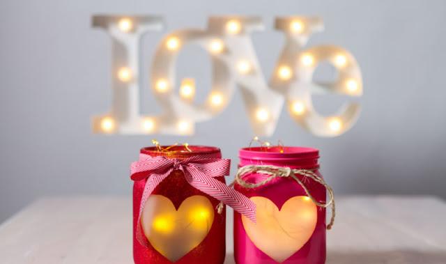 Heart Jars With Copper Wire Lights 