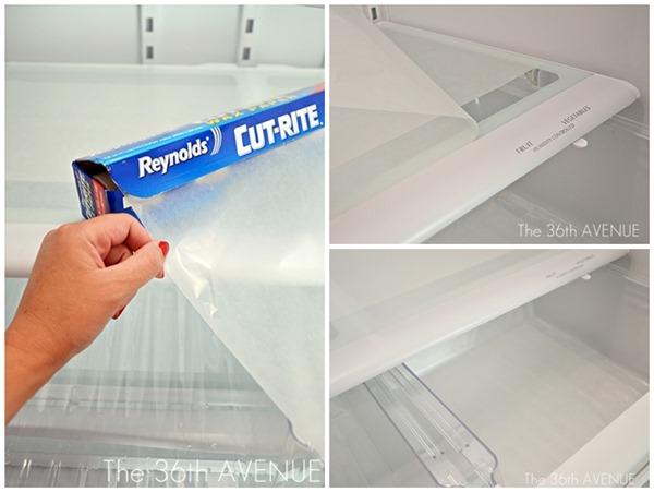 clean shelves with wax paper