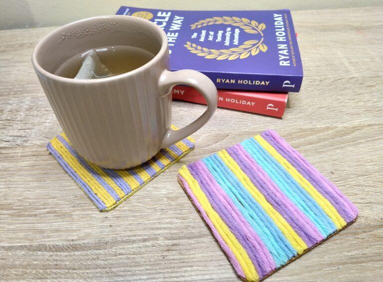 How To Make A Colorful Coaster With Yarn