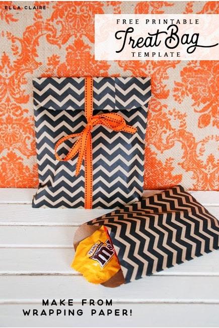 Black and Gold Chevron party favor bags diy