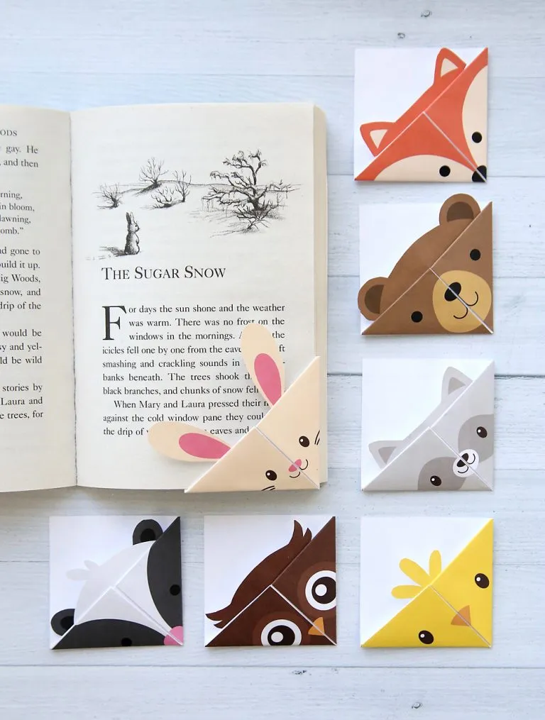 DIY Woodland Animals Origami Bookmarks