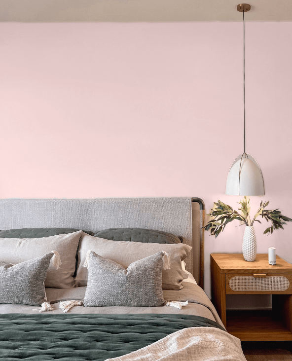 pink color for a green and brown room