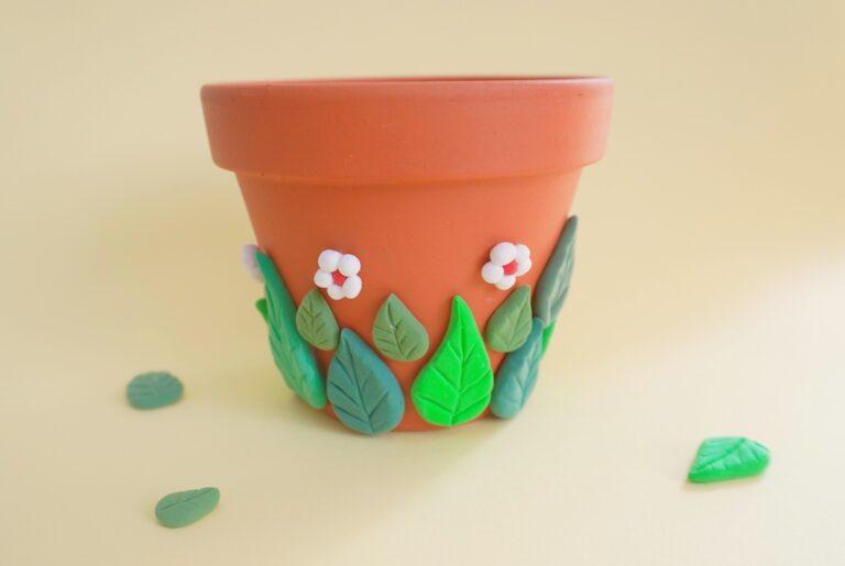 How To Decorate Flower Pots Using Air Dry Clay