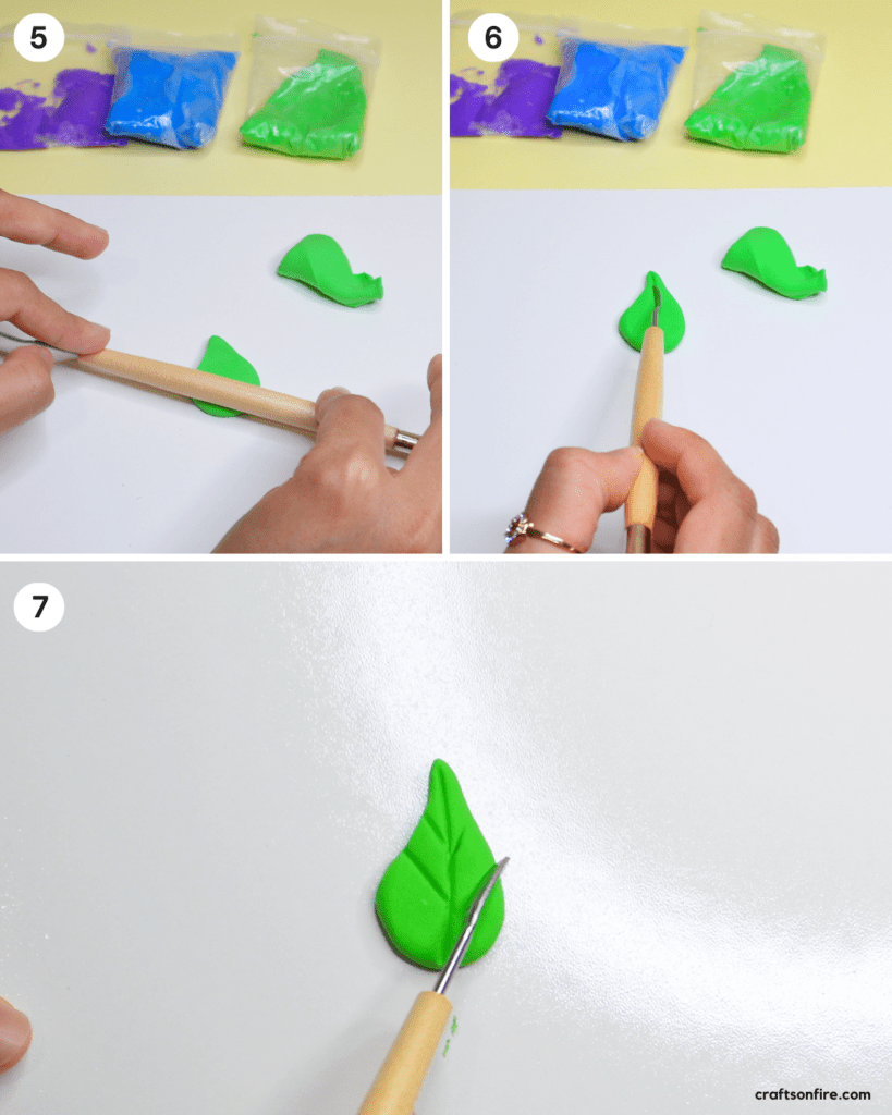 how to make clay leaves
