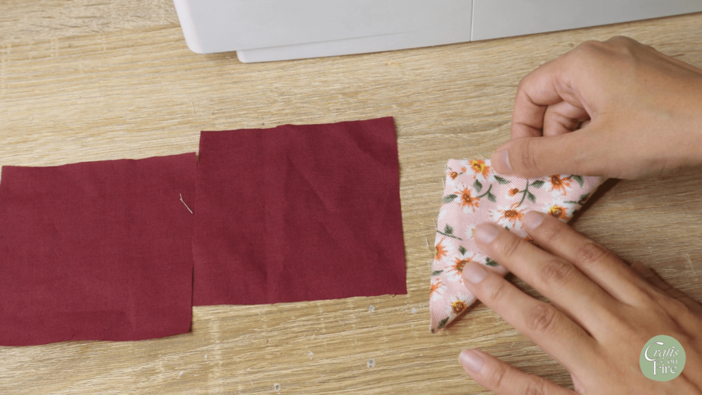 how to sew a corner bookmark step 1