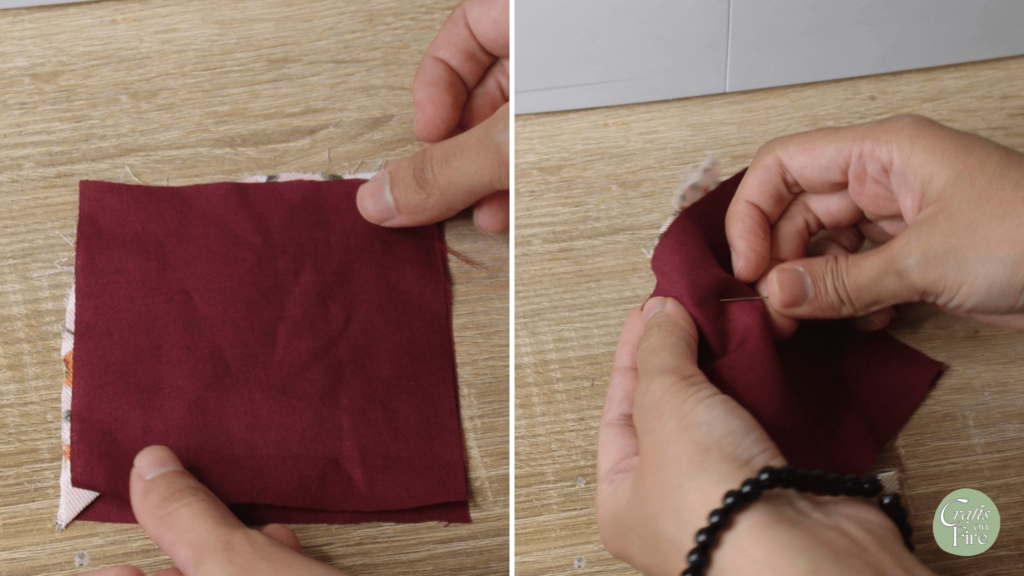 how to sew a corner bookmark step 3