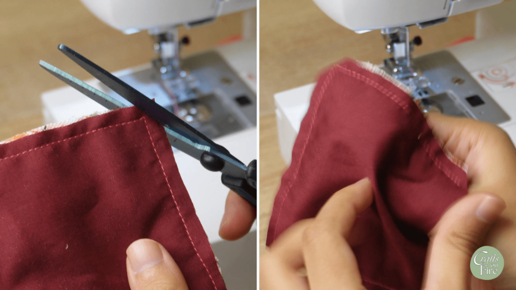 how to sew a corner bookmark step 5