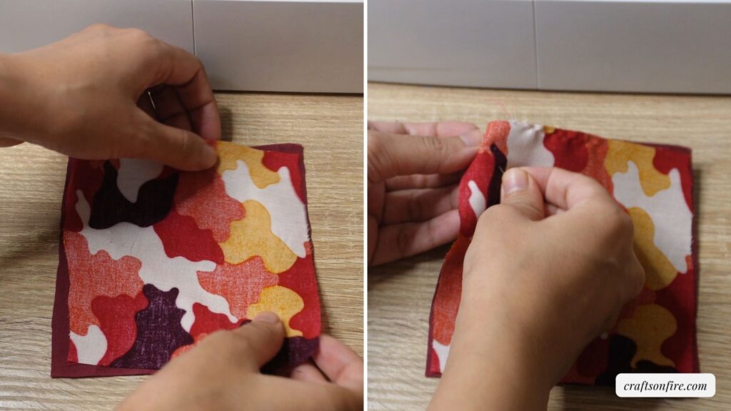 how to sew fabric coaster step 2