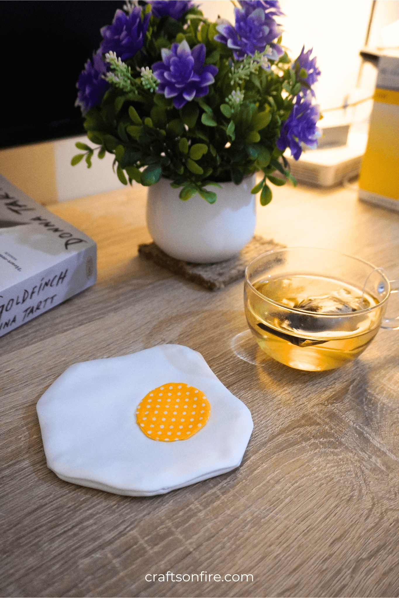 how to sew fabric egg coaster