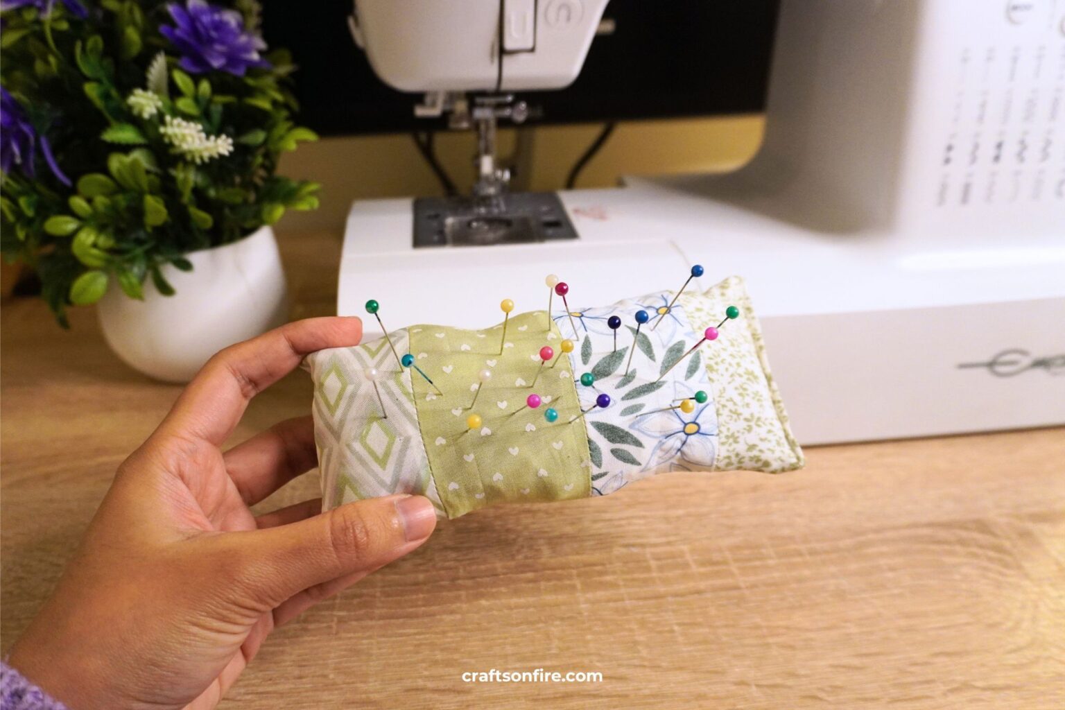 DIY Patchwork Pin Cushion Tutorial - Craftsonfire