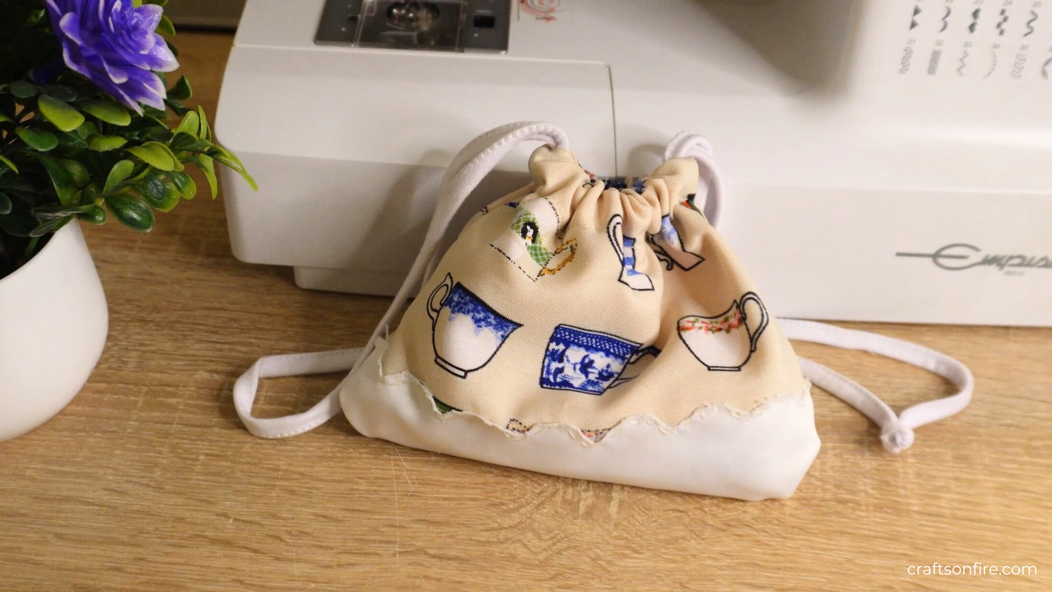 cute drawstring bag tutorial