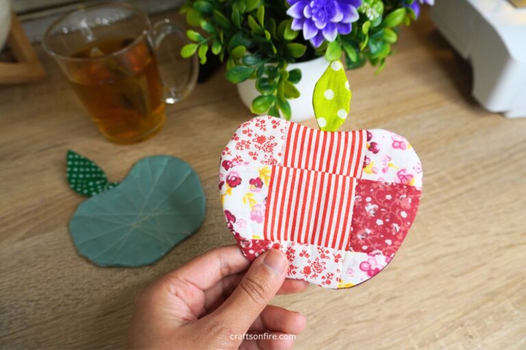 how to sew apple coaster