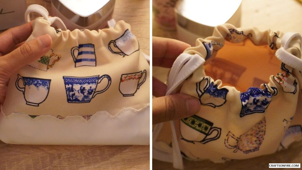 how to sew cute drawstring bag