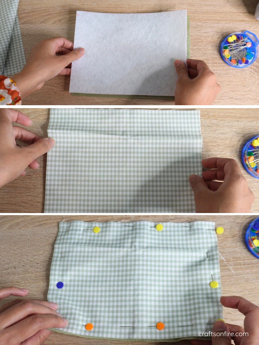 how to sew mug rug step 1