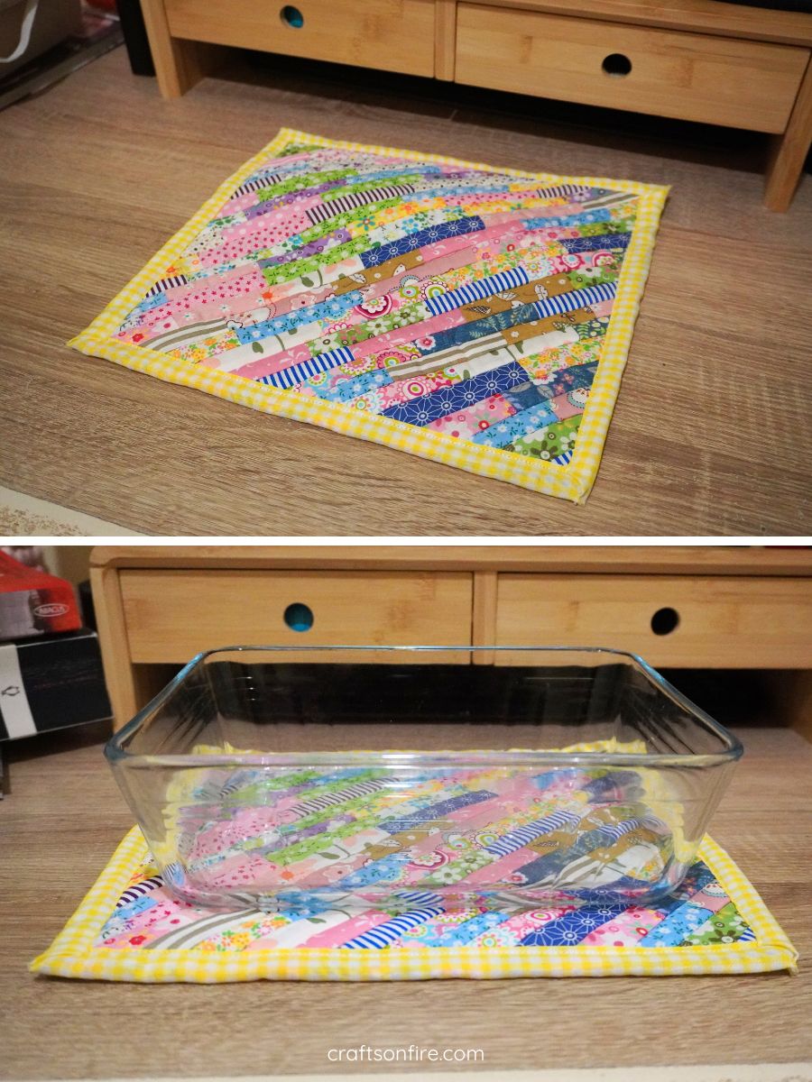 how to sew a patchwork hot pad