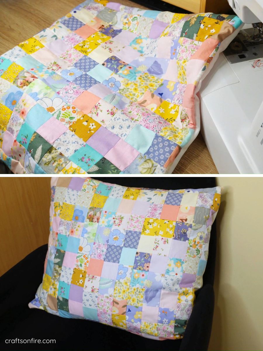 diy patchwork envelope pillow