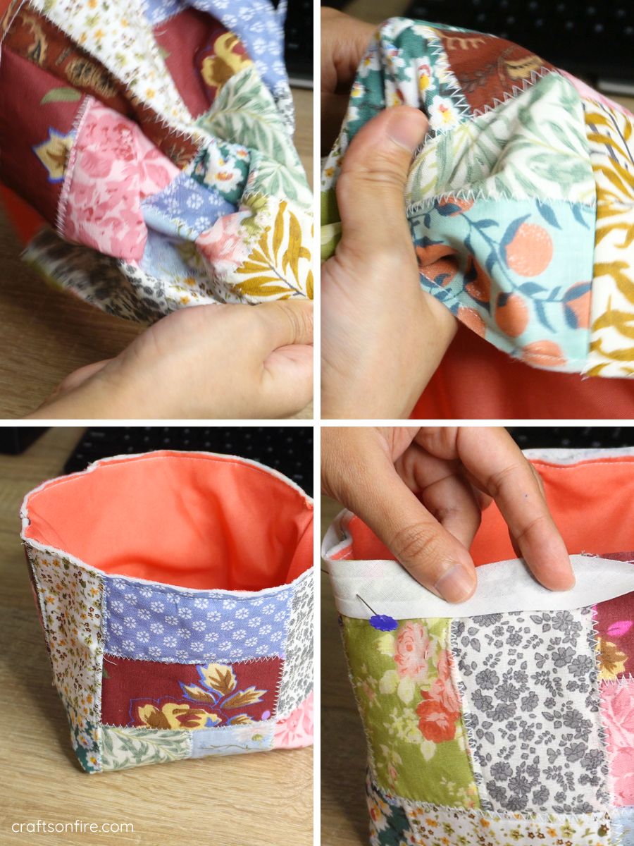 patchwork basket step 12