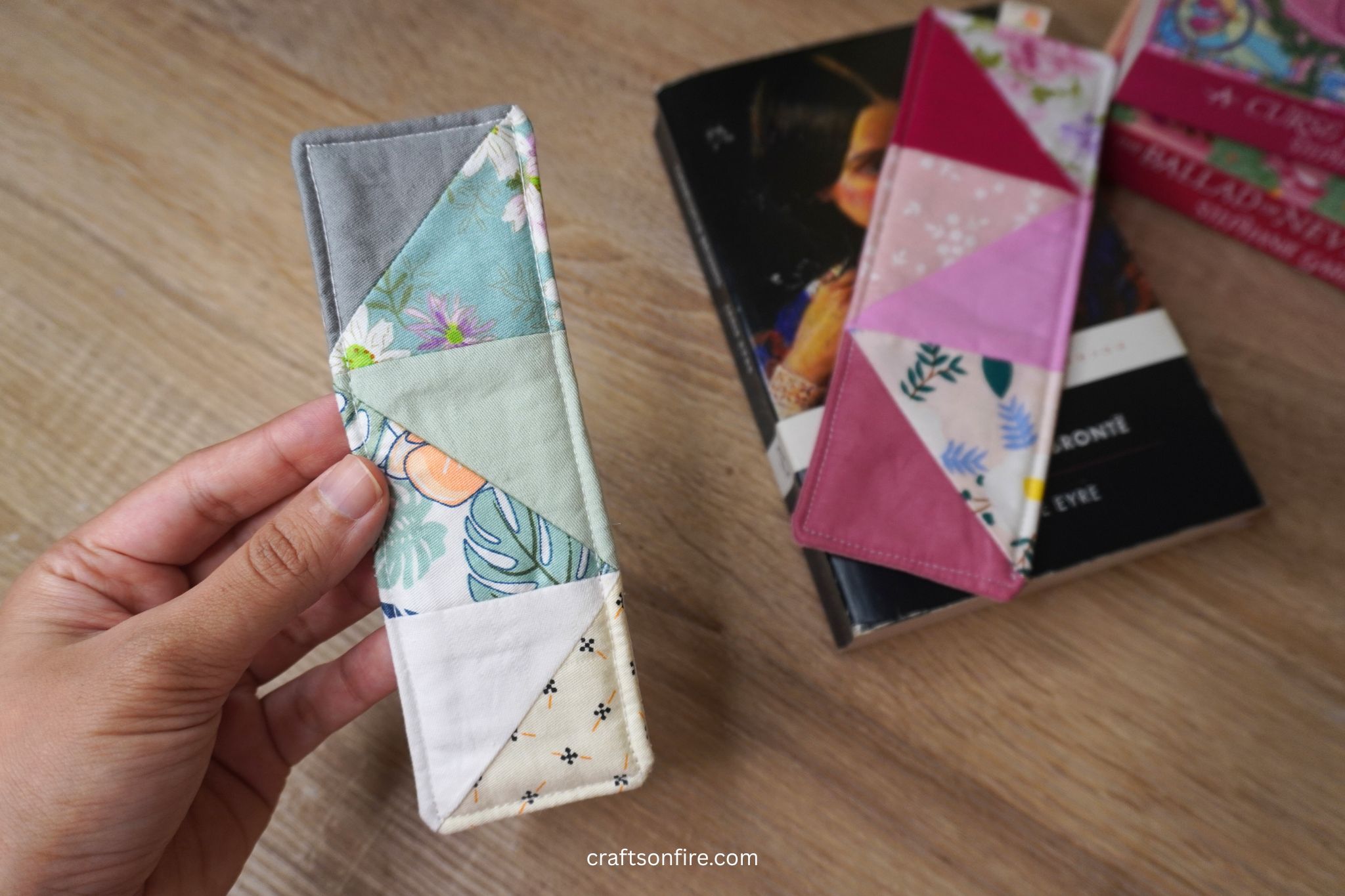 patchwork fabric bookmark