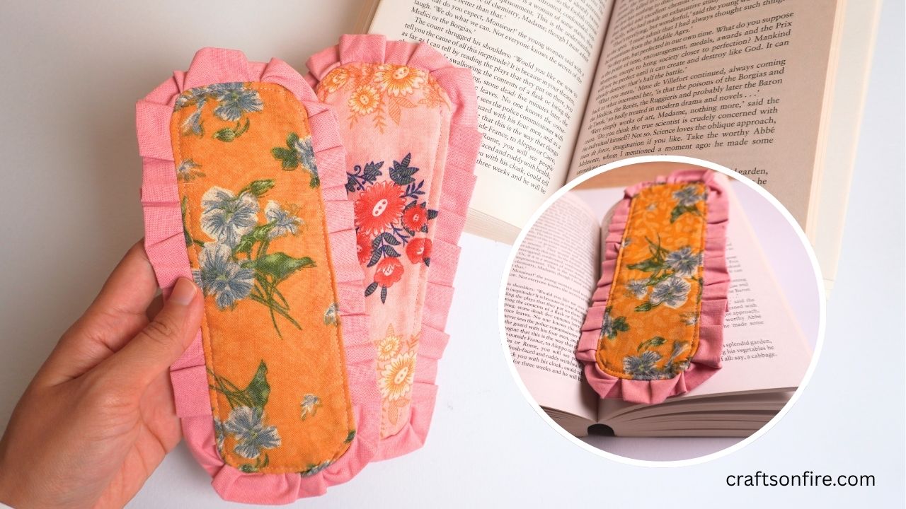 diy ruffle fabric bookmark