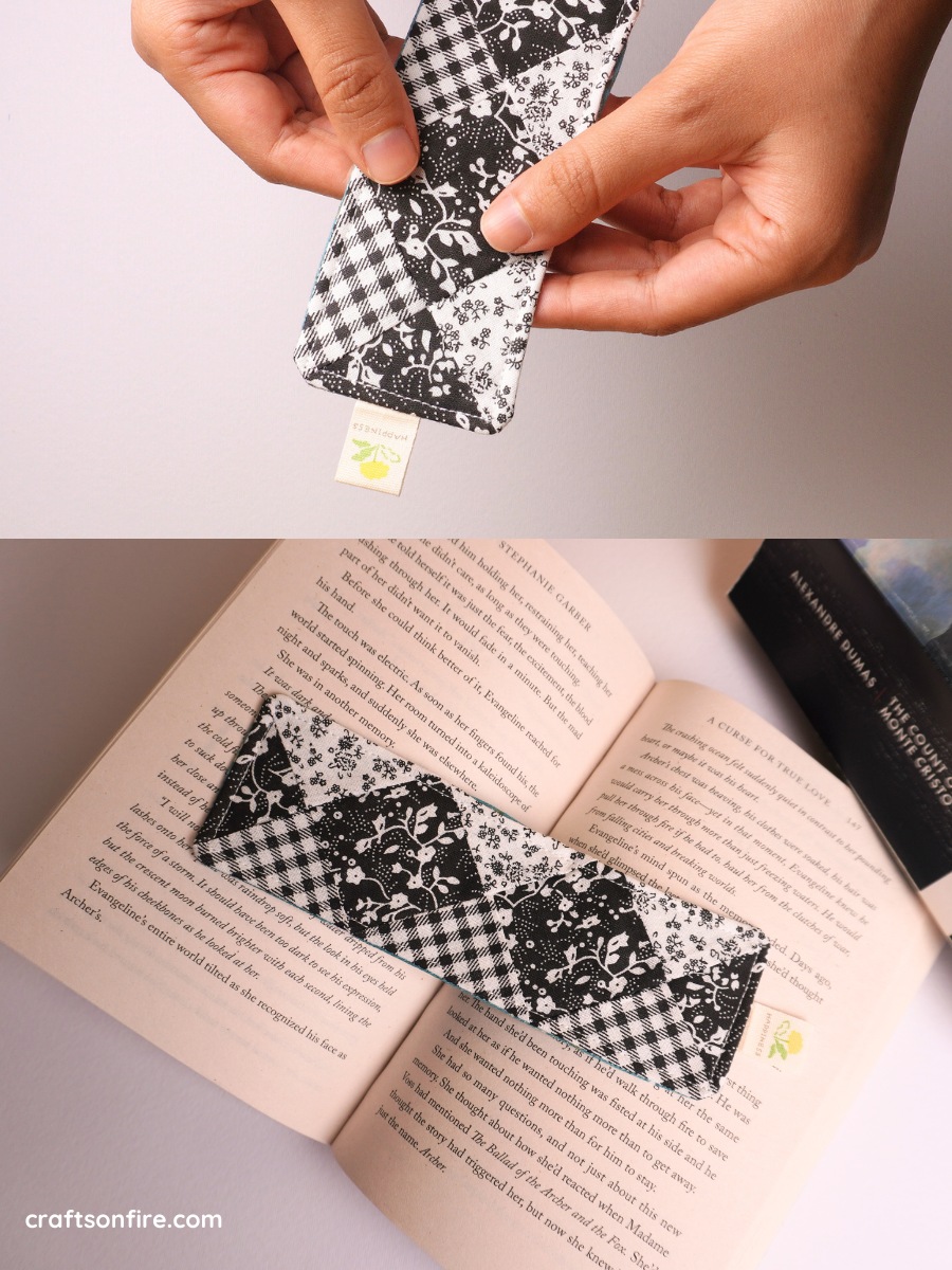 patchwork fabric bookmark tutorial