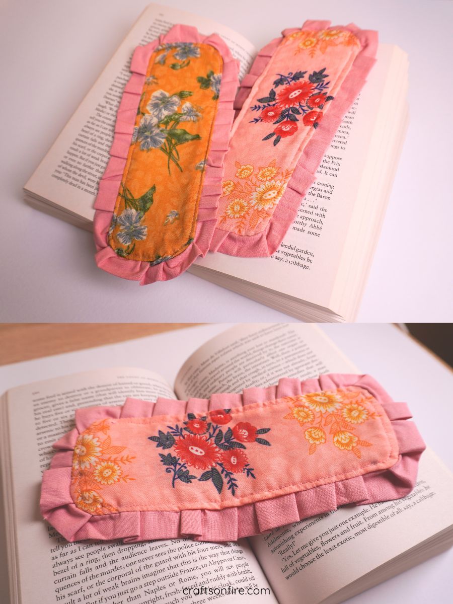 ruffle fabric bookmark sewing tutorial